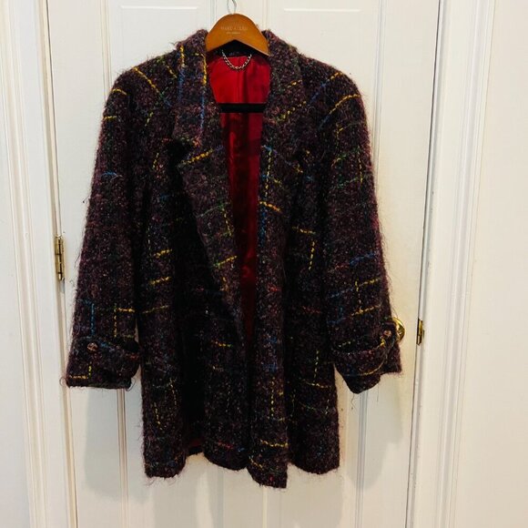 Vintage Jules Tournier Made in France Wool Mohair Short Coat Size Medium - Picture 12 of 16